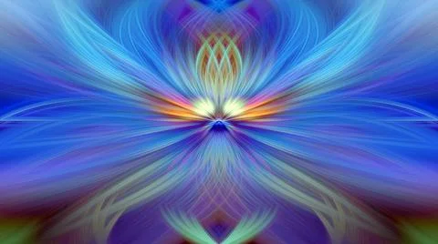 Multi Color Abstract Gradient Crossing Wavy Background. Digital Fractal Art Stock Illustration