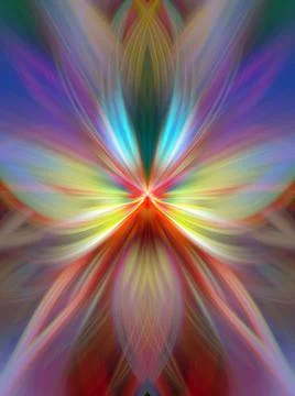 Multi Color Abstract Gradient Crossing Wavy Background. Digital Fractal Art Stock Illustration