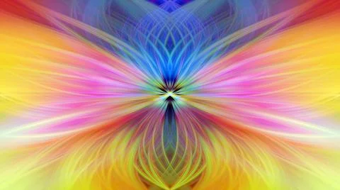 Multi Color Abstract Gradient Crossing Wavy Background. Digital Fractal Art Stock Illustration