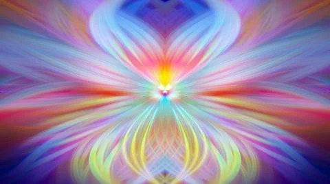 Multi Color Abstract Gradient Crossing Wavy Background. Digital Fractal Art Stock Illustration