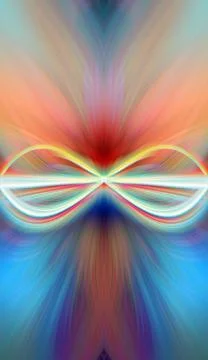 Multi Color Abstract Gradient Crossing Wavy Background. Digital Fractal Art Illustrazione stock