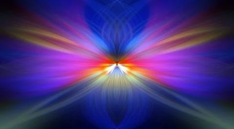 Multi Color Abstract Gradient Crossing Wavy Background. Digital Fractal Art Stock Illustration