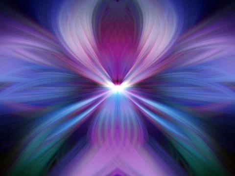 Multi Color Abstract Gradient Crossing Wavy Background. Digital Fractal Art Stock Illustration