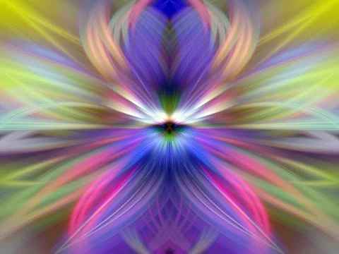 Multi Color Abstract Gradient Crossing Wavy Background. Digital Fractal Art Stock Illustration