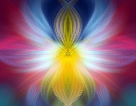 Multi Color Abstract Gradient Crossing Wavy Background. Digital Fractal Art Stock Illustration