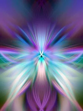 Multi Color Abstract Gradient Crossing Wavy Background. Digital Fractal Art Stock Illustration