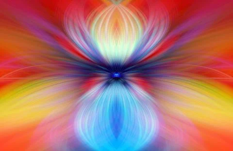 Multi Color Abstract Gradient Crossing Wavy Background. Digital Fractal Art Stock Illustration