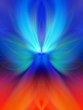 Multi Color Abstract Gradient Crossing Wavy Background. Digital Fractal Art Stock Illustration