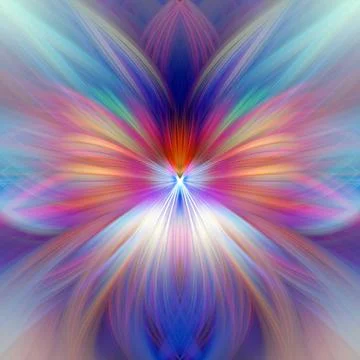 Multi Color Abstract Gradient Crossing Wavy Background. Digital Fractal Art Stock Illustration