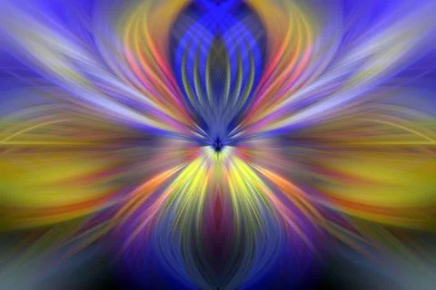 Multi Color Abstract Gradient Crossing Wavy Background. Digital Fractal Art Illustrazione stock