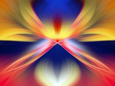 Multi Color Abstract Gradient Crossing Wavy Background. Digital Fractal Art Stock Illustration