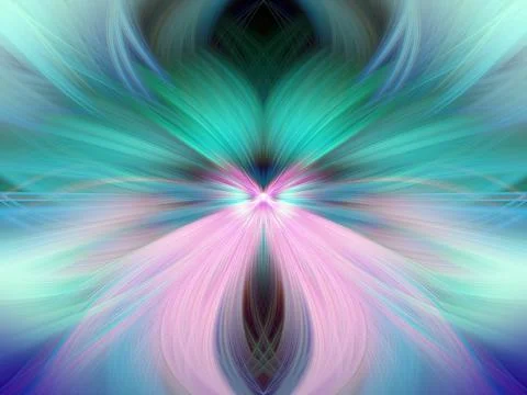 Multi Color Abstract Gradient Crossing Wavy Background. Digital Fractal Art Illustrazione stock