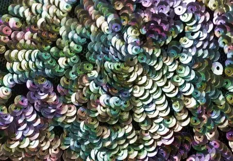 Multi Color Abstract Sparkling Sequin background. Fabric sequins in bright co Stock Photos