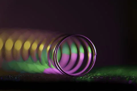 Multi-color, angular macro view of a spring Foto stock