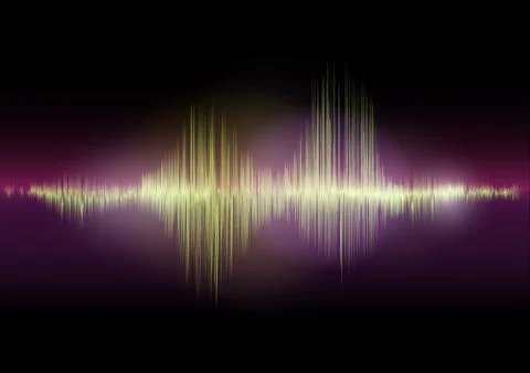 Multi color  Audio waveform technology background Stock Illustration