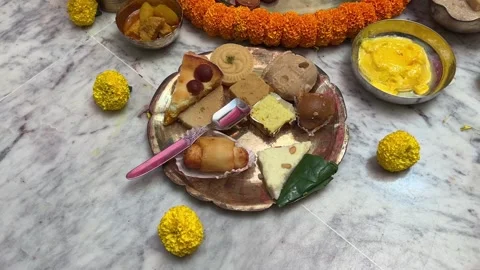 Multi color Bengali sandesh served in a plate in Kolkata. Stock Footage 308100721