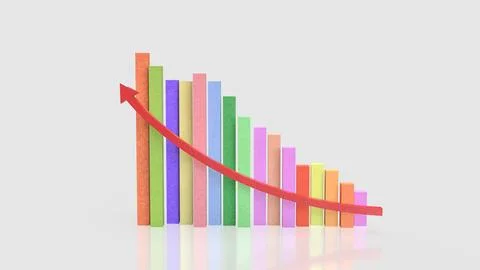 The Multi color chart for Business concept 3d Rendering. Stock Illustration