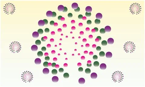 Multi color circle ball on light background Illustrazione stock