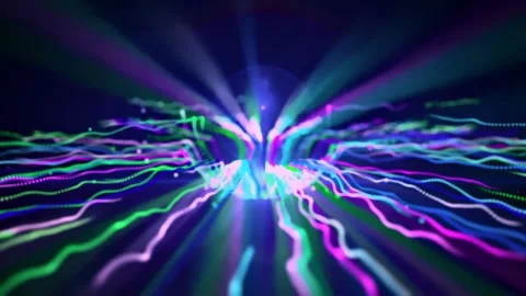 Multi Color Classic Ribbons Rays Motion Background Stock Footage 276693274