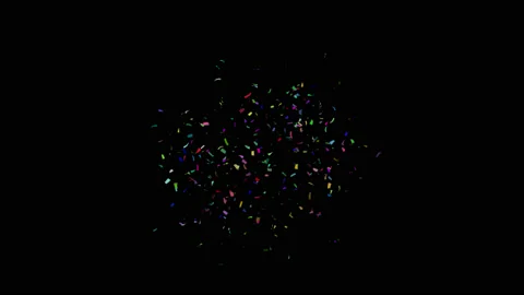 Multi-color Confetti with QuickTime Alpha Channel / ProRes 4444 Stock Footage 130529289