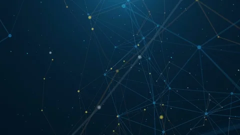 Multi color connected lines network animation 4K Stock Footage