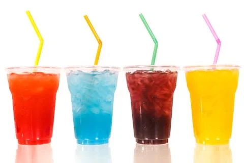 Multi-color cool soft drink Stock Photos