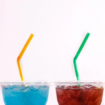 Multi-color cool soft drink Stock Photos