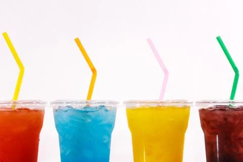 Multi-color cool soft drink Stock Photos