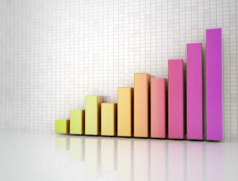 Multi color creative business graph Stock Illustration