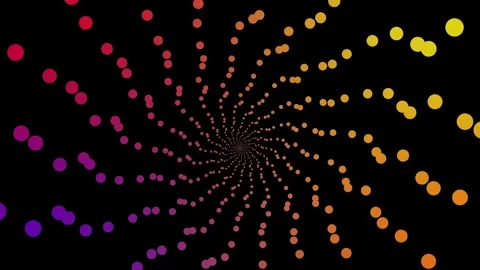 Multi-Color Dot Spiral Vortex Abstract VJ Background Видео 336926040