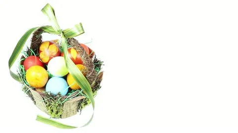 Multi-color easter eggs rotating Stock Footage 21211553