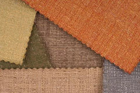 Multi color fabric texture samples Stock Photos