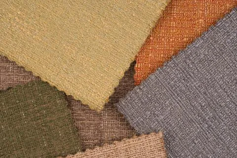 Multi color fabric texture samples Stock Photos