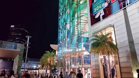 Multi color facade shopping mall - city bangkok - timelapse 4K Stock Footage