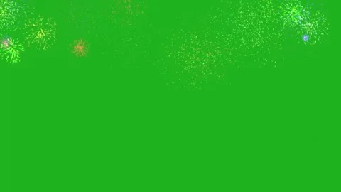 Multi color fireworks motion graphics with green screen background Stock Footage 219948161