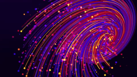 Multi color Flowing. Elegant Abstraction Colorful Curve Lighting Lines. Stock Footage 136530092
