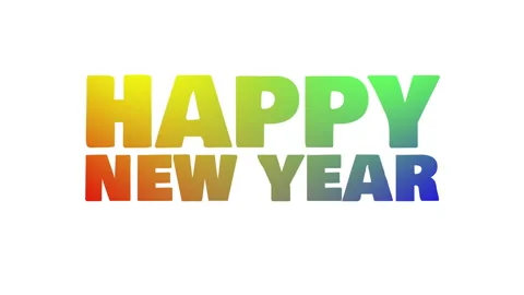 Multi color gradient of water surface rising transform to Happy New Year. Vídeo Stock 339163748