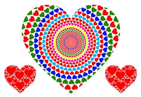  multi color hearts  Stock Illustration