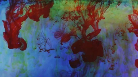 Multi Color Ink Deep Red Stock Footage 85217315