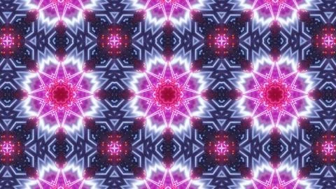 Multi color kaleidoscope pattern abstract white star Stock Illustration