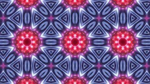 Multi color kaleidoscope pattern with abstract blue cross Stock Illustration