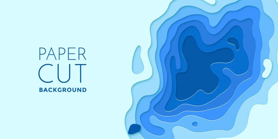 Multi color layers effect papercut 3D paper cut vector art background texture Stock Illustration