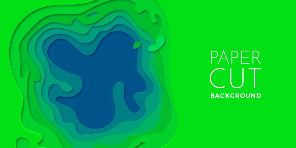 Multi color layers effect papercut 3D paper cut vector art background texture Ilustración de archivo