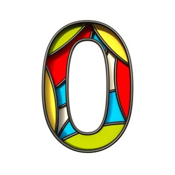 Multi color layers font Number 0 ZERO 3D Illustrazione stock