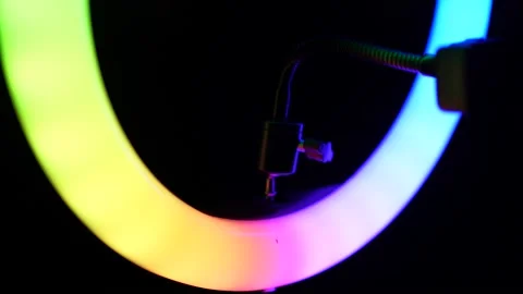 Multi color light ring Abstract video 4 k Stock Footage 169543207