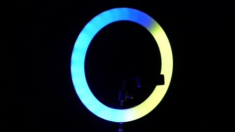 Multi color light ring Abstract video 4 k Stock Footage 169543449