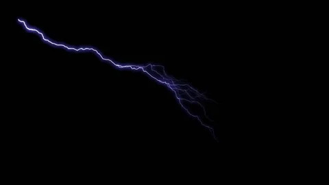 Multi Color Lightning Strike, Electric Shock Effect on Black Background Stock Footage 207418636