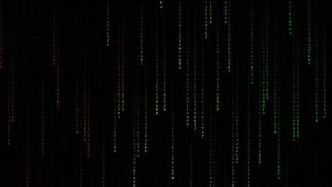 Multi-Color Matrix Cascade: Vibrant Digital Data Streams Falling 库存影片 339182180