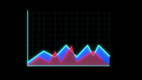 Multi color Neon business graph chart icon animation. Stock Footage 313175357