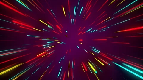 Multi Color Neon Speed Lines Hyperdrive Loop Animation Stock Footage 335582647